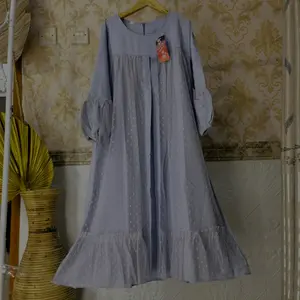 PROMO gamis anak perempuan terbaru 2023 kombinasi TILE DOT gamis viral gamis pesta simple cantik elegan ukuran 3 sampai 12 tahun Lembut Muslim Baju Syari Nyaman Tanggung