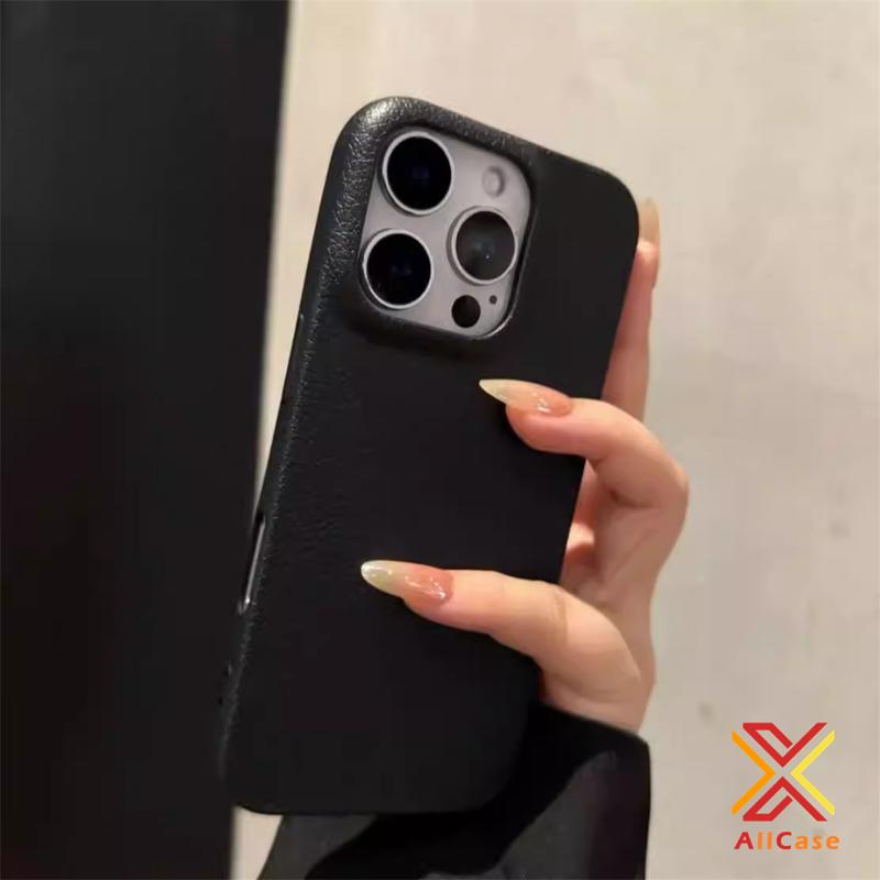 Compatible For IPhone 11 18 17 16 15 14 13 12 Pro Max X XR Xs Max 8 7 Plus SE 2020 Simple Solid Color Skin Texture Phone Case Shockproof Anti Falling Protective Cover
