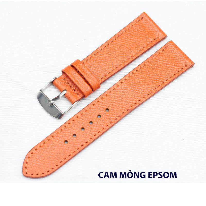 (FOM MỎNG) Dây Da EPSOM Nhiều Màu Nhiều Size, Dây Đồng Hồ da bò Nam Nữ  Kèm Khoá+Chốt+Cây Tháo Dây,BH 6 Tháng dây  đồng hồ dây  da 4