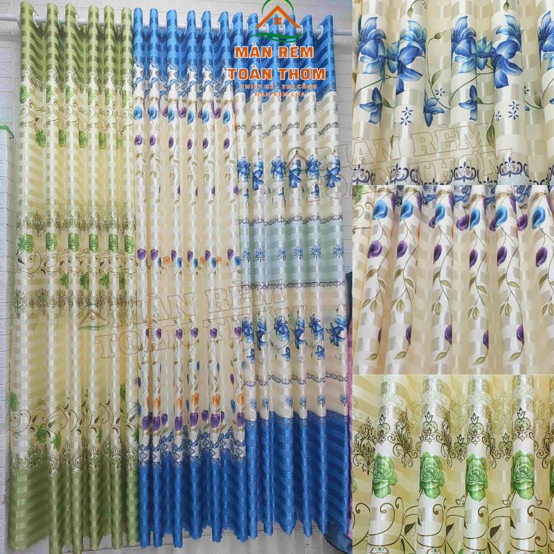 Rèm in hoa 1 mặt mẫu mới đẹp (size nhỏ) trang trí cửa sổ , cửa buồng