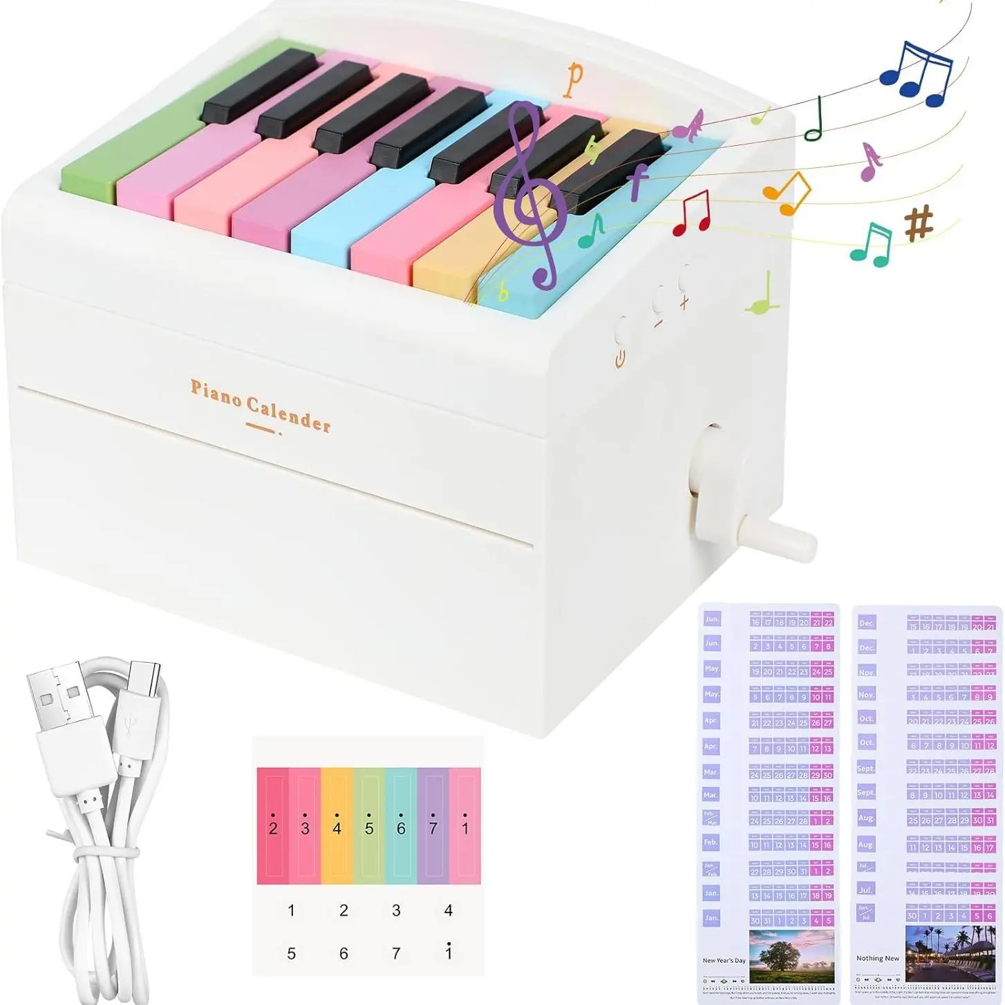 15 Key Music Calendar Piano, 1 Box Rechargeable 52 Songs Creative Piano Calendar Toy, Unique Birthday Gift, Perfect Wedding Gift