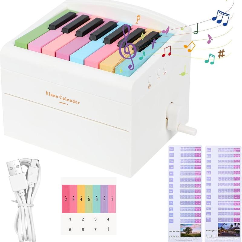 Product Introduction of 15 Key Music Calendar Piano, 1 Box Rechargeable 52 Songs Creative Piano Calendar Toy, Unique Birthday Gift, Perfect Wedding Gift 0