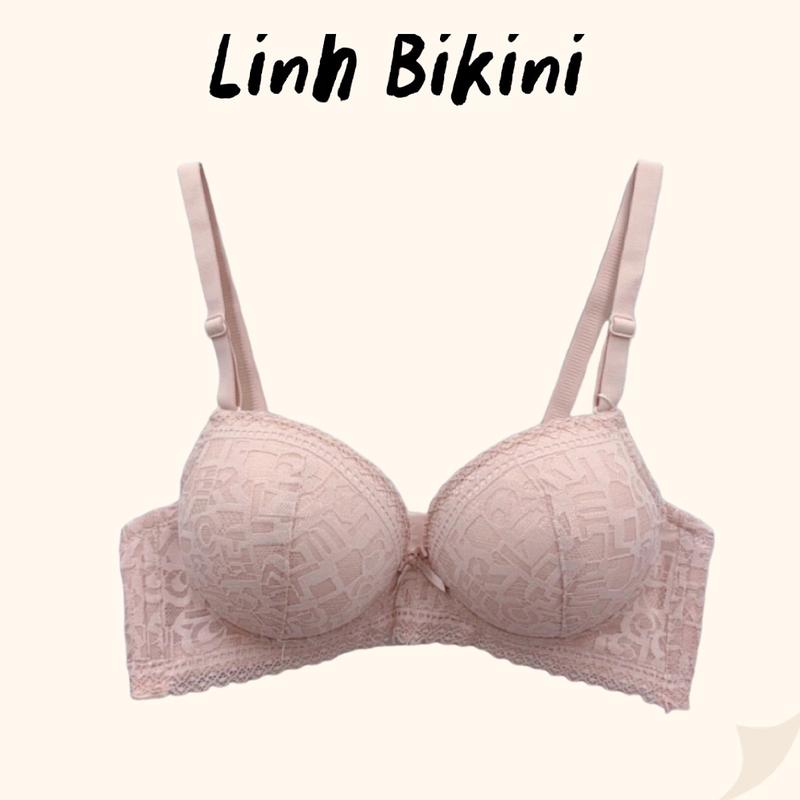  Áo lót đúc ren không gọng đệm dày 5phân  MAl021 Nữ Nhung Women  Voi Bra  Tim 