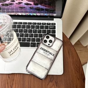 เคสสีดำล้วนวงรี, INS, สำหรับ iphone 15, 16 Pro, ฝาครอบเบาะเฉพาะ, การป้องกันทั้งตัว, กันกระแทก, ความรู้สึกระดับไฮเอนด์มันวาวเรียบง่าย, เข้ากันได้กับ 13, 16