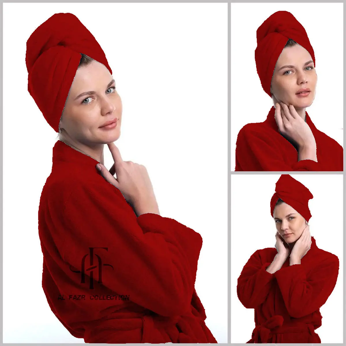 Satu Set handuk kimono & Pengering Rambut Kualitas Grade A Menyerap Air