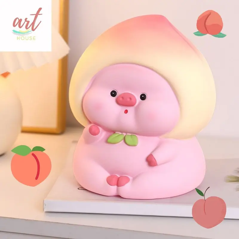 Ống Tiết Kiệm Heo Đất Hoạt Hình Heo Trái Cây Trang Trí_Art House Ống Heo Đựng Tiền 0