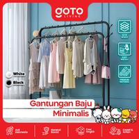 Gambar (Special Offer) Goto Spiko Stand Hanger Double Rak Besi Gantungan Baju Pakaian - Double Black dari Goto Living Kota Tangerang 3 Tokopedia