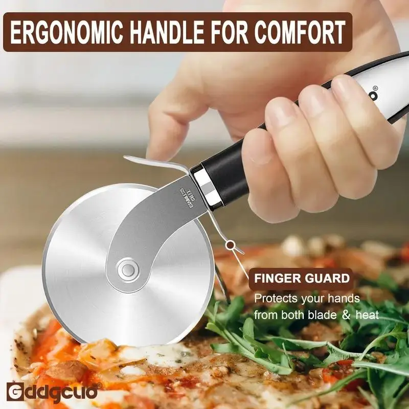Stainless Steel Pizza Cutter & Serrated Scraper, 2 Counts/set Pizza Wheel Cutter & Serrated Scraper, Kitchen Pasta & Pizza Utensils 0