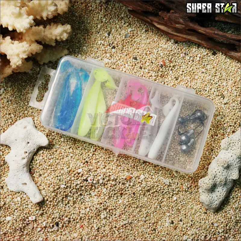 BOX Umpan Pancing SUPERSTAR SOFT LURE SET JIGHEAD 1