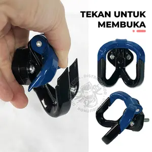 Gantungan Barang Besi Cakar Cabang 2 Autolock Safety Hook Cantolan Helm Tas Plastik Di Motor NB3850 - DISTRIBUTHOR