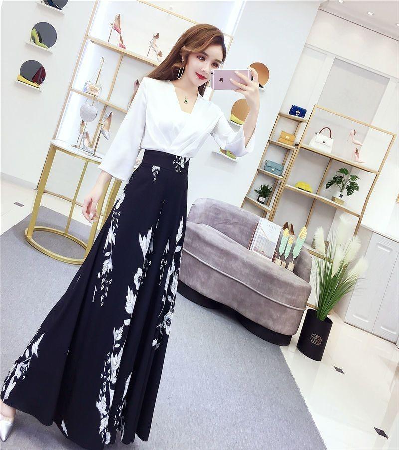 Product Introduction of Quần Ống Rộng Thời Trang Phong Cách Phương Tây, Hàng Mới Về Mùa Hè 2023, Phong Cách Quốc Gia, In Đen Trắng, Váy Quần Bó Sát Dáng Rộng Rãi Đơn Giản, Quần Áo Nữ Mới Quần Lót Nữ Quần Lót Nữ 4