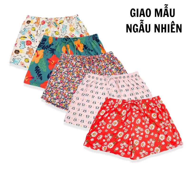 Combo 5 Quần Đùi Thun Nữ Mặc Hè Thoáng Mát Xinh Xắn Thích Hợp Mặc Ngủ Mặc Nhà Cotton Top Áo Women Quần Ngủ 0