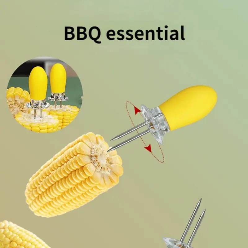 Corn Skewer Tool, 1 Pair Corn COB Holder, Barbecue Utensils for Home, Camping and Party, Kitchen Accessories, Kitchen Gadgets 2