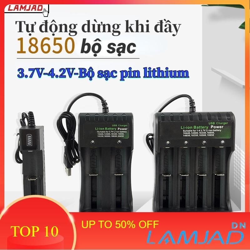  Bộ sạc pin 18650 tự ngắt thông minh  điện áp đầu ra 3.7V - 4.2V phù hợp với nhiều loại pin - Lamjad DN 