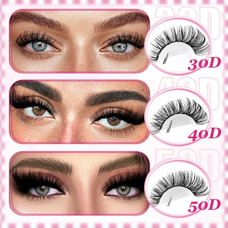 Upgraded Eyelash Extension Kit with Eyelash Glue & Remover & Tweezers & Brush, 1 Set 9-16mm 30D & 40D & 50D Mixed Individual Lashes, Professional Eye Makeup Accessories, Pretend Makeup Kit, Eyelashes Gift for Girlfriend, Volume Individual Lashes 6