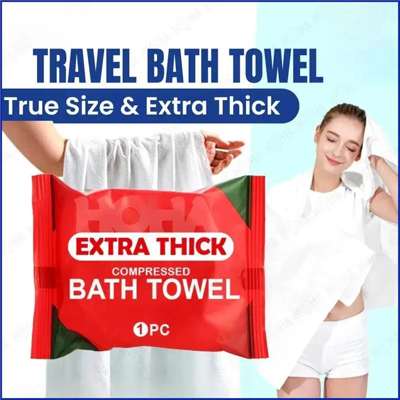 COD 【Thickest In Market】100% True Size 70x140CM Travel Bath Towel Disposable Robe Cotton Travel Tuala Mambat Compressed Bath Towel Disposable Bath Towel
