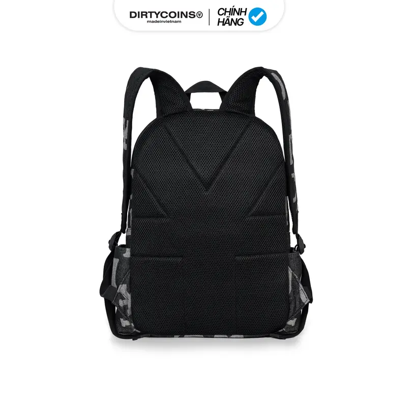 Balo DirtyCoins Letters Monogram Denim Backpack - Black Đeo Vai 2