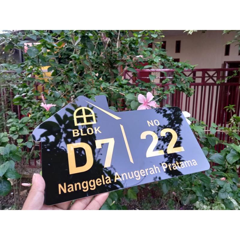 NOMOR RUMAH 28 x 18 cm / BAHAN ACRYLIC / LASER CUTTING 2