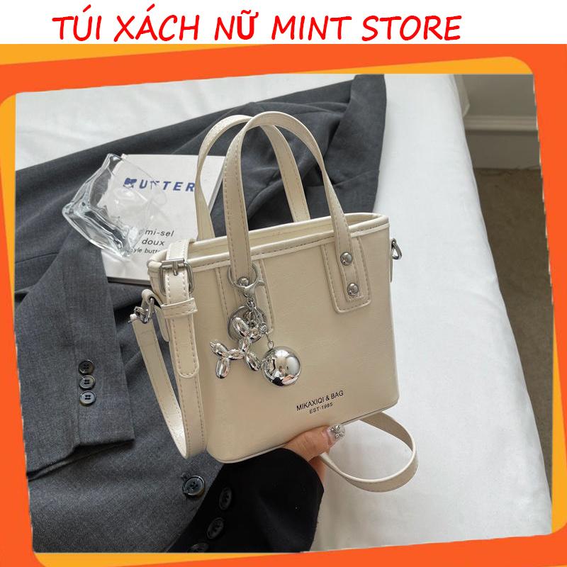 Túi Xách Nữ Mint Store Đeo Chéo Cầm Tay Dáng Xô Da Mềm Tặng Móc Khóa Hot Trend Bucket Bag 798 Nhung Kem