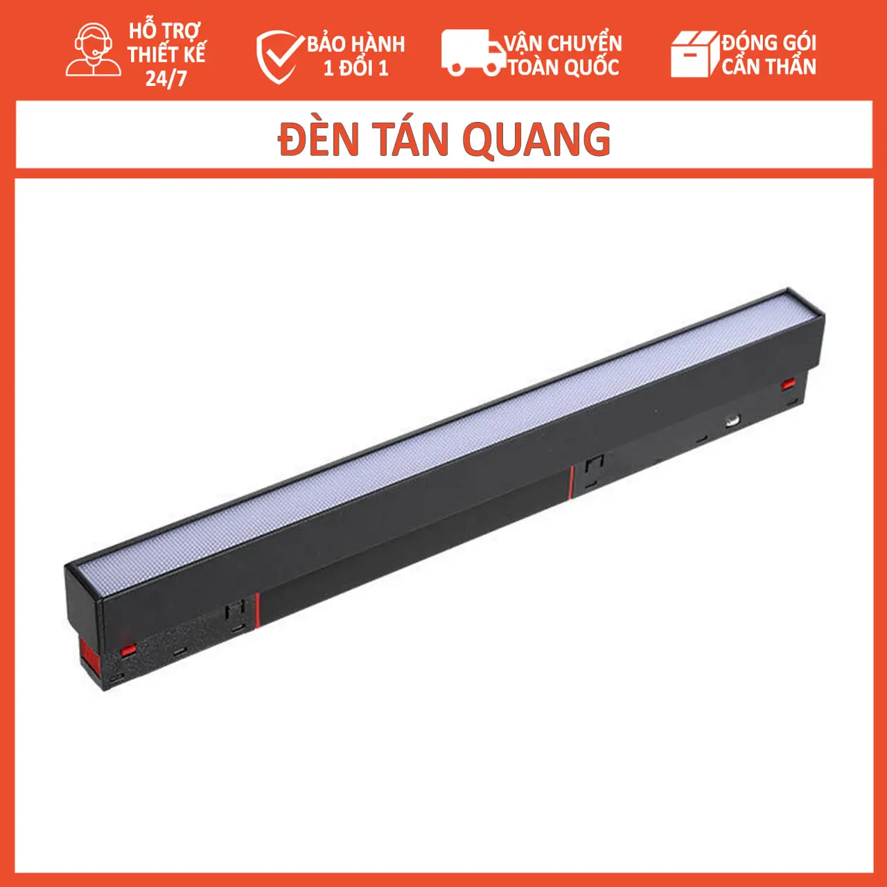 Đèn tán quang ray nam châm, đèn led ray nam châm mặt phẳng chíp Led Osram, bảo hành 24 tháng