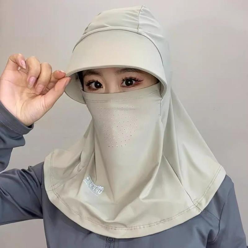 Mũ Chống Nắng Toàn Mặt, Unisex, Mùa Hè, Chống Tia UV, Thích Hợp Để Đạp Xe Ngoài Trời, Làm Bằng Lụa Lạnh, Có Bảo Vệ Cổ, Lý Tưởng Để Chống Nắng filter  ski  mask nón  che  nắng  làm  nông khẩu  trang  chống  nắng  full  mặt nón  vành  chống  nắng capnam 1