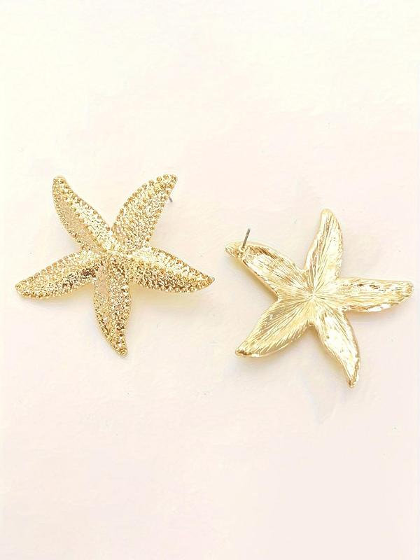 Starfish Design Stud Earrings, Fashionable Jewelry for Women, Daily Clothing Decor, Trendy All-match & Exquisite Jewelry for Birthday Gift 5