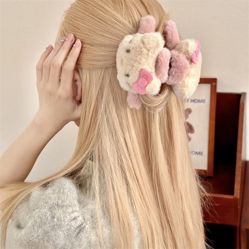 Kẹp Cá Mập Nhồi Bông Hello Kitty, Mô Hình Anime Sanrio, Phụ Kiện Tóc Cô Gái Ngọt Ngào Y2K, Kẹp Tóc Cổ Điển Hoạt Hình Kawaii, Thích Hợp Làm Quà Tặng Bạn Gái 2