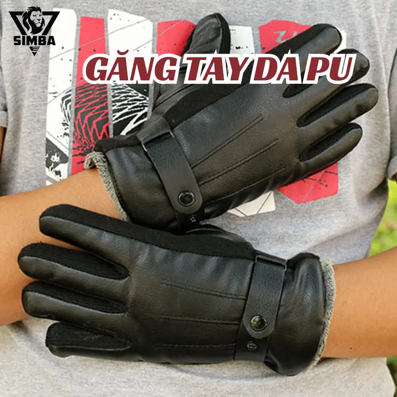 Găng Tay Da PU Lót Nỉ Giữ Ấm Mùa Đông Bao Tay gang  tay 0