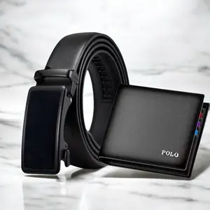 Dompet Pria Polo Pendek Gratis Ikat Pinggang Kulit sintetis Rell 120cm