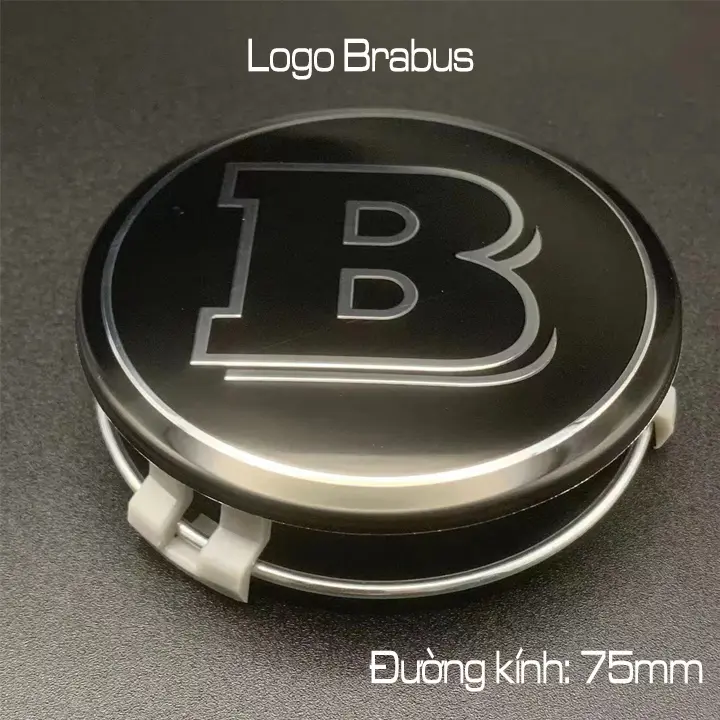 Ốp logo chụp mâm lazang bánh xe Brabus (đường kính 75mm, màu đen, Crom) cho xe Mercedes khác nhau - Nội Thất