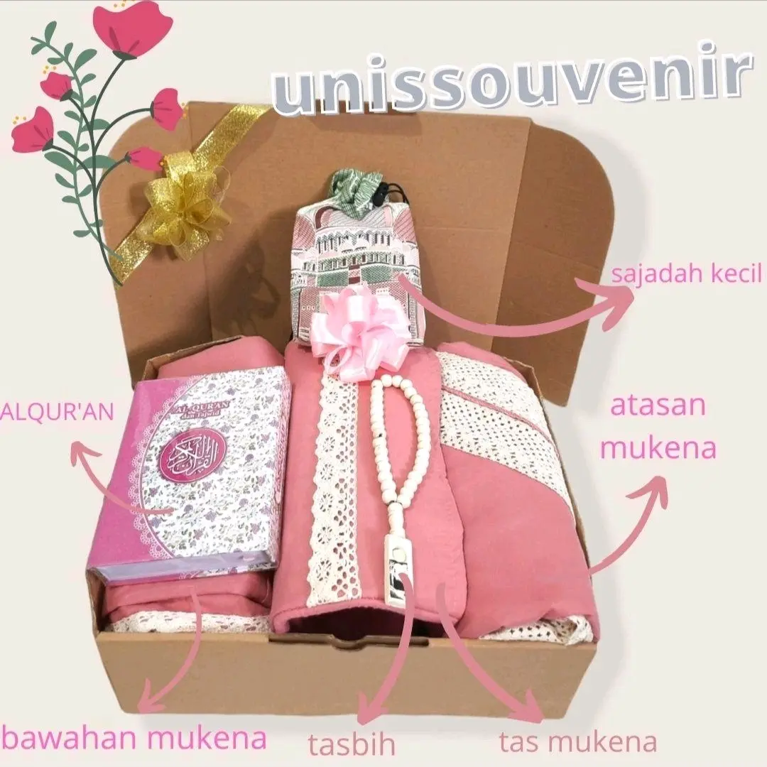 Hampers Mukena Plisket / Kado Ulang Tahun / Hadiah Pernikahan Lengkap Tasbih