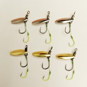 Lure Tianwai Feixian Rotating Micro 5*15mm Double Hook Melon Seed Sequin Thickened Electroplated High Gloss Knocking Beetle 6 Pairs