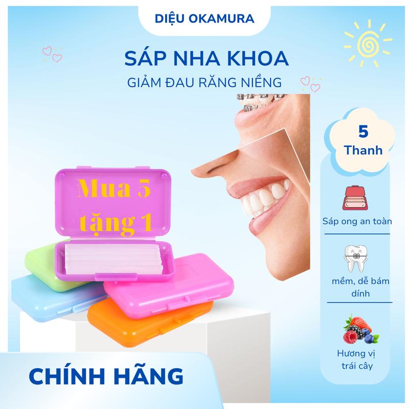  Sáp nha khoa niềng răng  5 thanh 1 hộp hương vị trái cây 