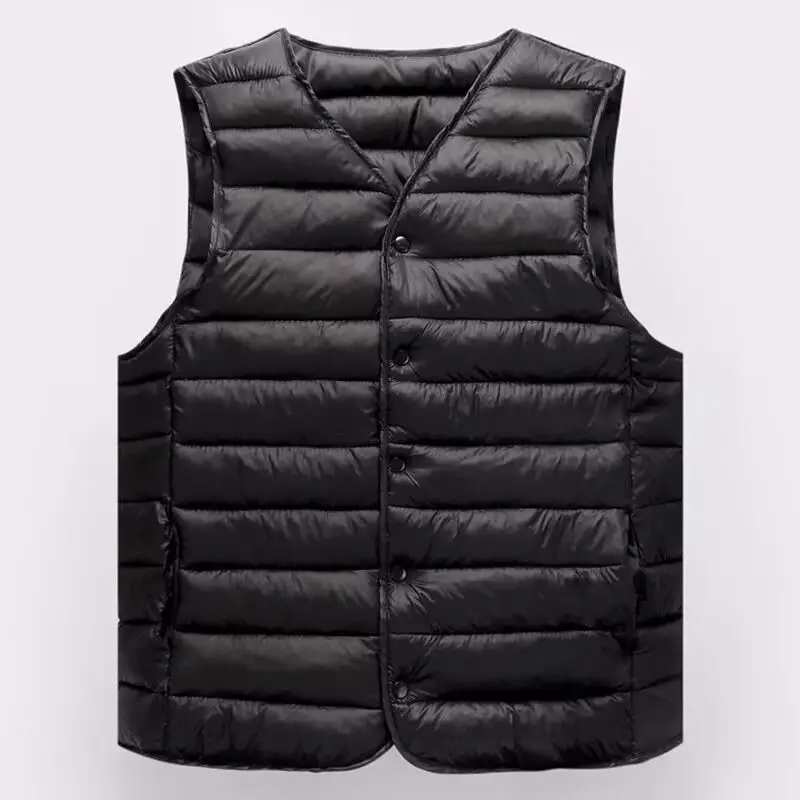Áo Vest Cotton Lông Vũ, Dành Cho Nam Giới, Nhẹ Và Bó Sát, Áo Vest Giữ Nhiệt, Có Thể Mặc Bên Ngoài Và Bên Trong, Kiểu Dáng Ngắn, Ngoại Cỡ, Áo Gi-lê Thắt Lưng, Hàng Mới Về Năm 2024