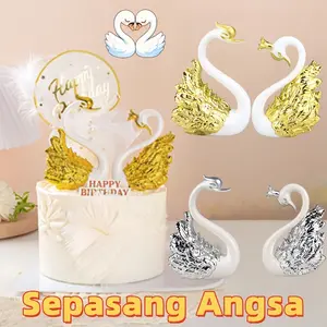 Sepasang Angsa Gold / Silver Flaminggo Hiasan / Interior Emas Dan Perak Pernikahan / Dekorasi Ruang Tamu / Cocok buat hiasan / pajangan