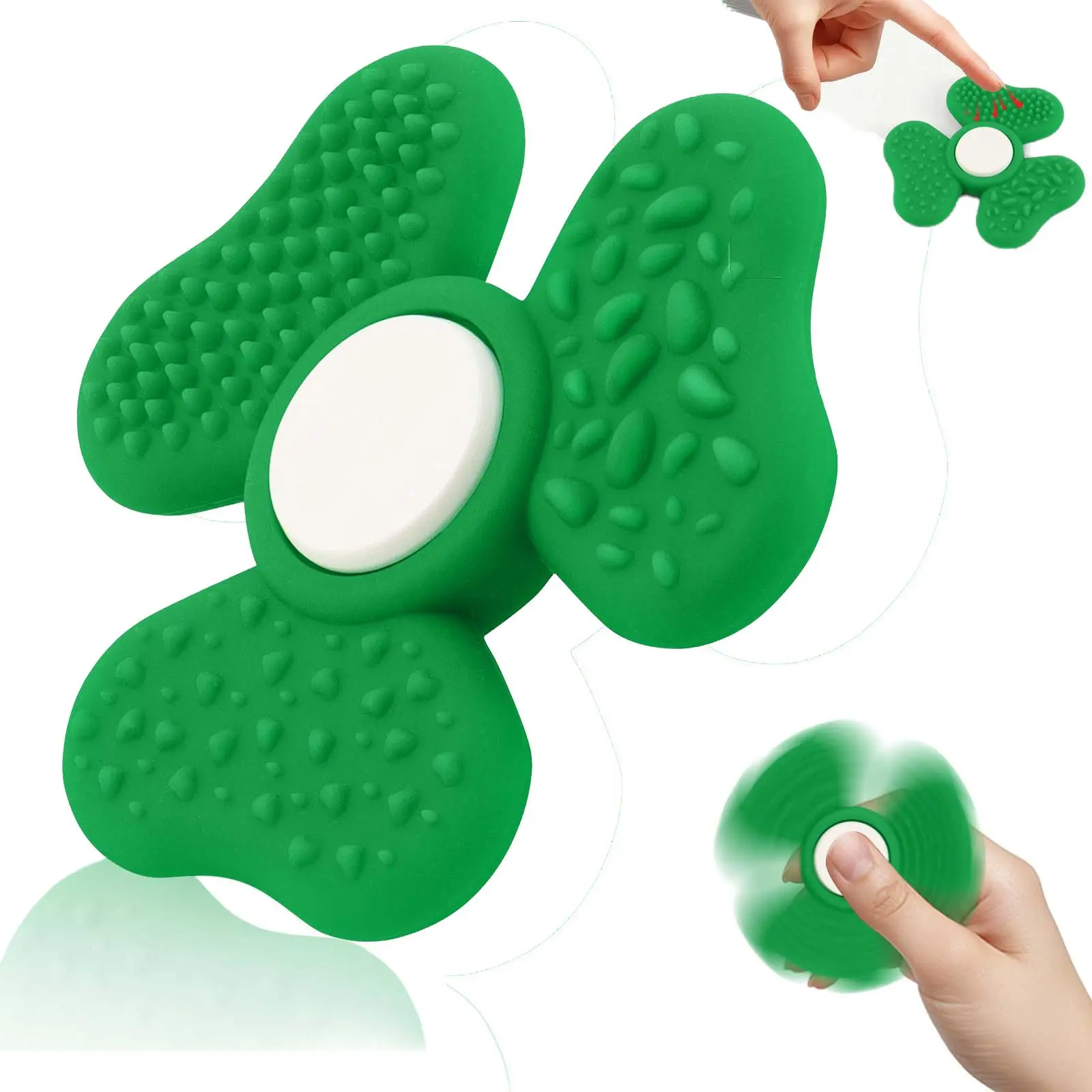 Clover Design Fidget Spinning Wheel Toy, 1 Count Textured Stress Relief Toy for Anxiety & Autism, Novelty Fidget Sensory Toys