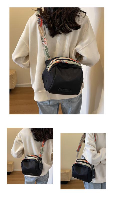 Product Introduction of Large Capacity Simple New Shoulder Small Cloth Bag Women's Messenger Bag Women's Bag Fashion All-Match Lightweight Oxford Cloth Shell Bag 8
