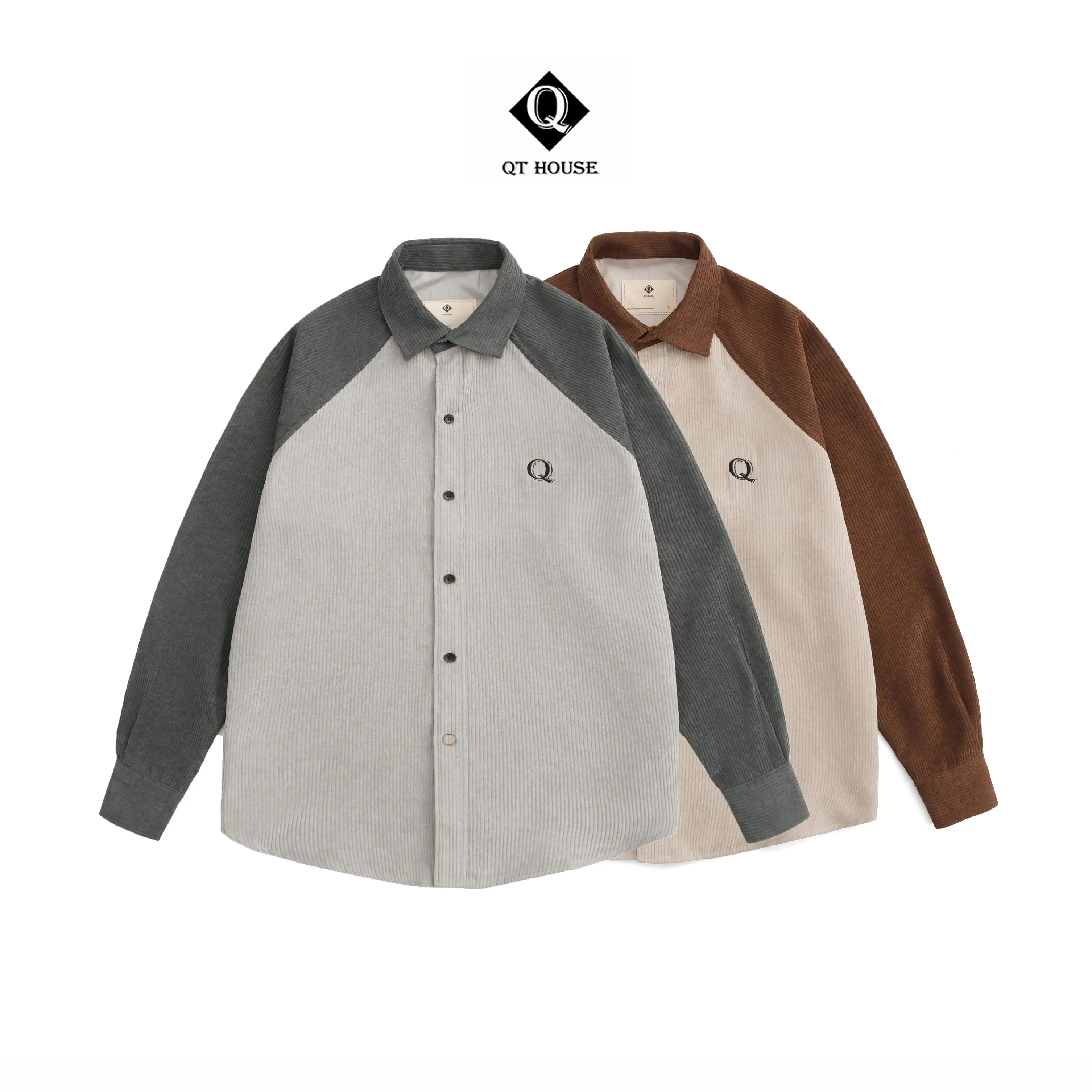 Áo sơ mi Qthouse, Áo sơ mi dài tay dáng rộng QTSM01 Menswear Nam