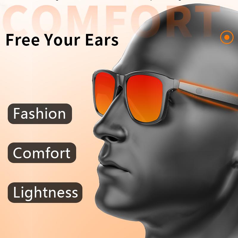 New smart glasses, support voice call, listen to music, touch operation, fashion wear, sunglasses lenses eye protection