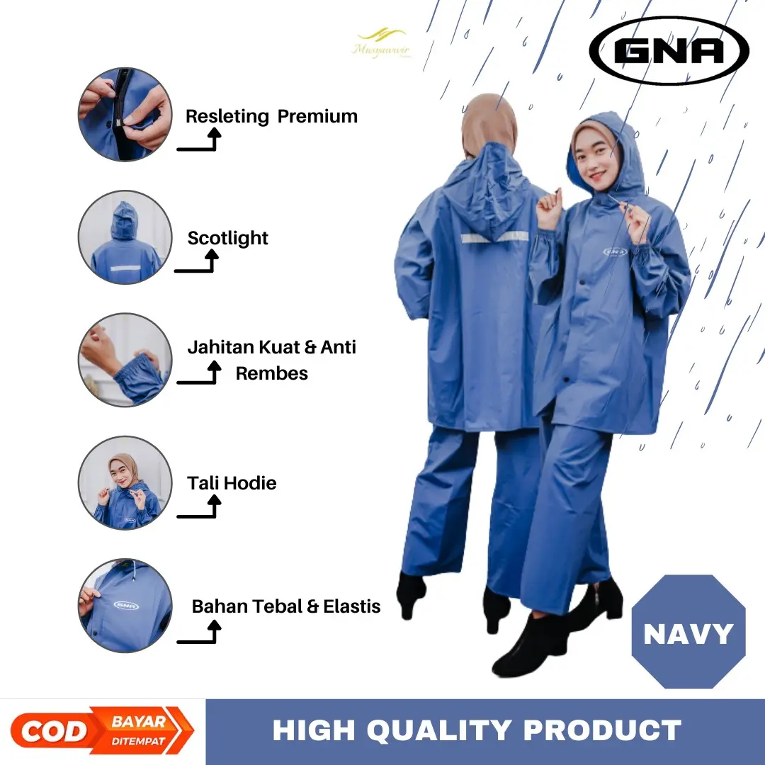 RAINCOAT ,JAS HUJAN GNA BIRU BAHAN PARASIT 025 anti air berkwalitas