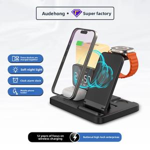 ที่ชาร์จไร้สาย, เข้ากันได้กับหูฟังโทรศัพท์และนาฬิกา Apple, ไฟกลางคืน, ฟังก์ชั่นนาฬิกาปลุก, ขาตั้ง, พับได้, มัลติฟังก์ชั่น, เหมาะสำหรับโทรศัพท์และนาฬิกา Apple