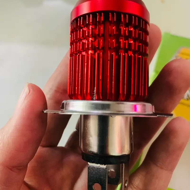 Đèn Led bi cầu gom sáng ô tô xe máy BmA 3 chân H4 cos vàng pha trắng điện bình 30w nhôm tản nhiệt siêu sáng 3