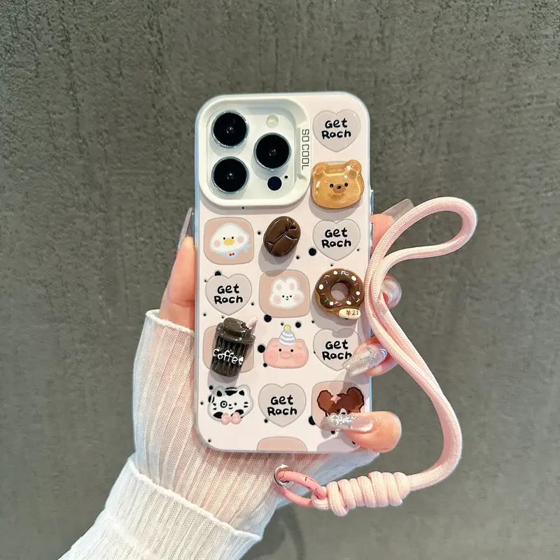 iPhone SpecialCasing  Compatible For iPhone 11 XR 15 13 14 12 Pro Max 7 8 Plus X Xs Max Ponsel Silikon cute dessert animals case casing B0608 0