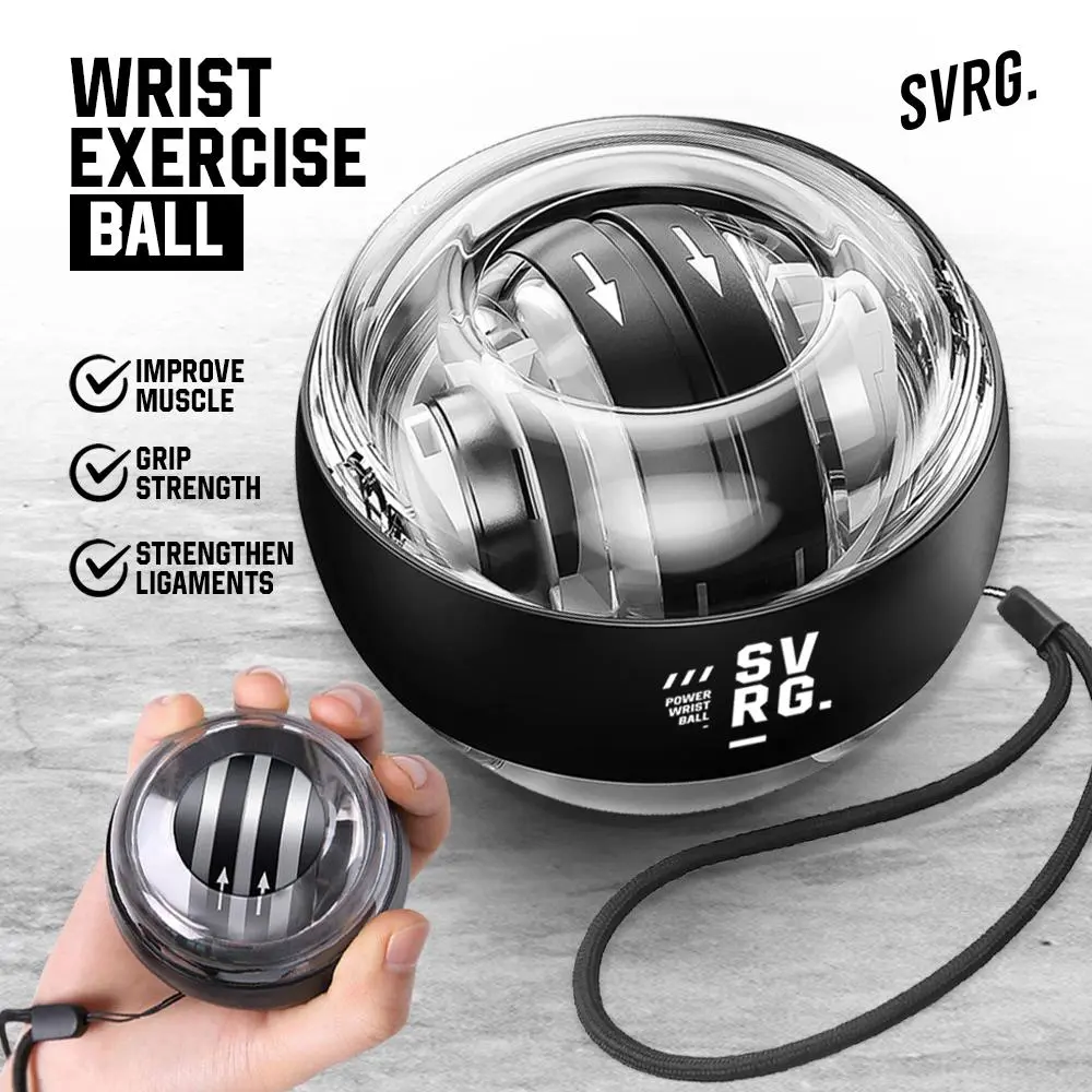 SVRG Wrist Exercise Ball - Power Ball Spinner - Bola Latihan Pergelangan Tangan - Grip Strength Trainer - Alat Latihan Rehabilitasi - Fitness Gym - Hand Exerciser Gyro