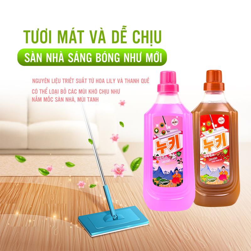 Product Introduction of Nước Lau Sàn Hàn Quốc NUKI 1000ml, Làm Sạch, Tẩy Vết Bẩn, Đuổi Côn Trùng, Hương Thơm Dịu Nhẹ 1