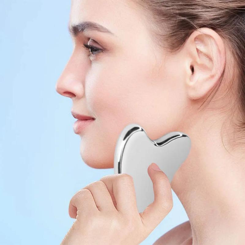 Product Introduction of 1Pcs Stainless Steel Gua Sha Scraper Massager For Face Neck Body Guasha Massage Tool Facial Skin Care Guasha Board Face Massager Body Care Comfort 8