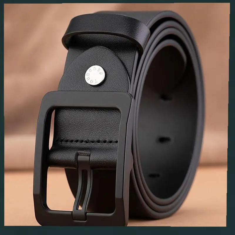 Tiktok recommendation leather belt, casual style, business versatile luxury design, pin buckle belt, for men, retro leather belt, suitable for jeans, business casual luxury brand, vintage strap belt