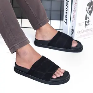 Target Sandal Slide Pria Suede Hitam Terbaru Asli Original Size 38-44 Trendi Kekinian Sandal Selop Pria Keren