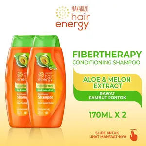 PAKET ISI 2 - Makarizo Hair Energy Fibertherapy Conditioning Shampoo Aloe & Melon 170mL Sampo / Conditioner / Haircare / Perawatan Rambut Rontok