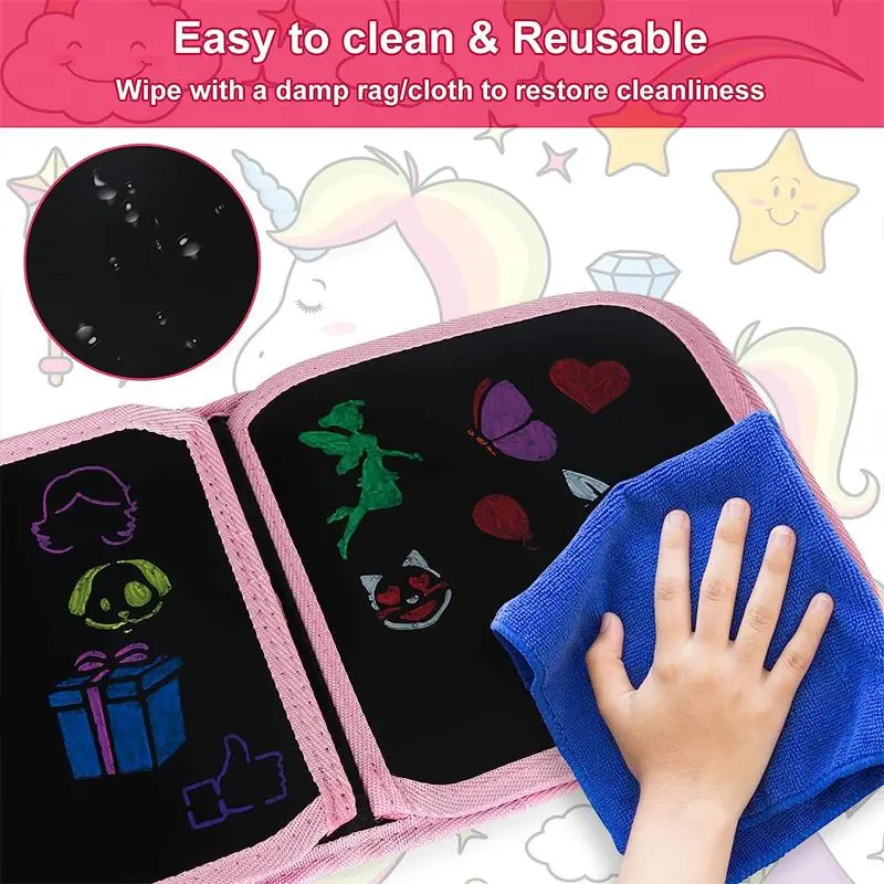 Erasable Doodle Book Set, 13pcs Children's Magic Painting Book Set, Including 1 Reusable Drawing Book with 12 Colored Pens, Creative Art Drawing Supplies, School Supplies 2024, Girls Birthday Gift 5